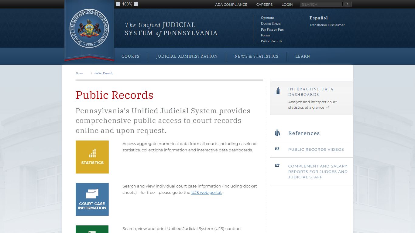 Public Records | Unified Judicial System of Pennsylvania